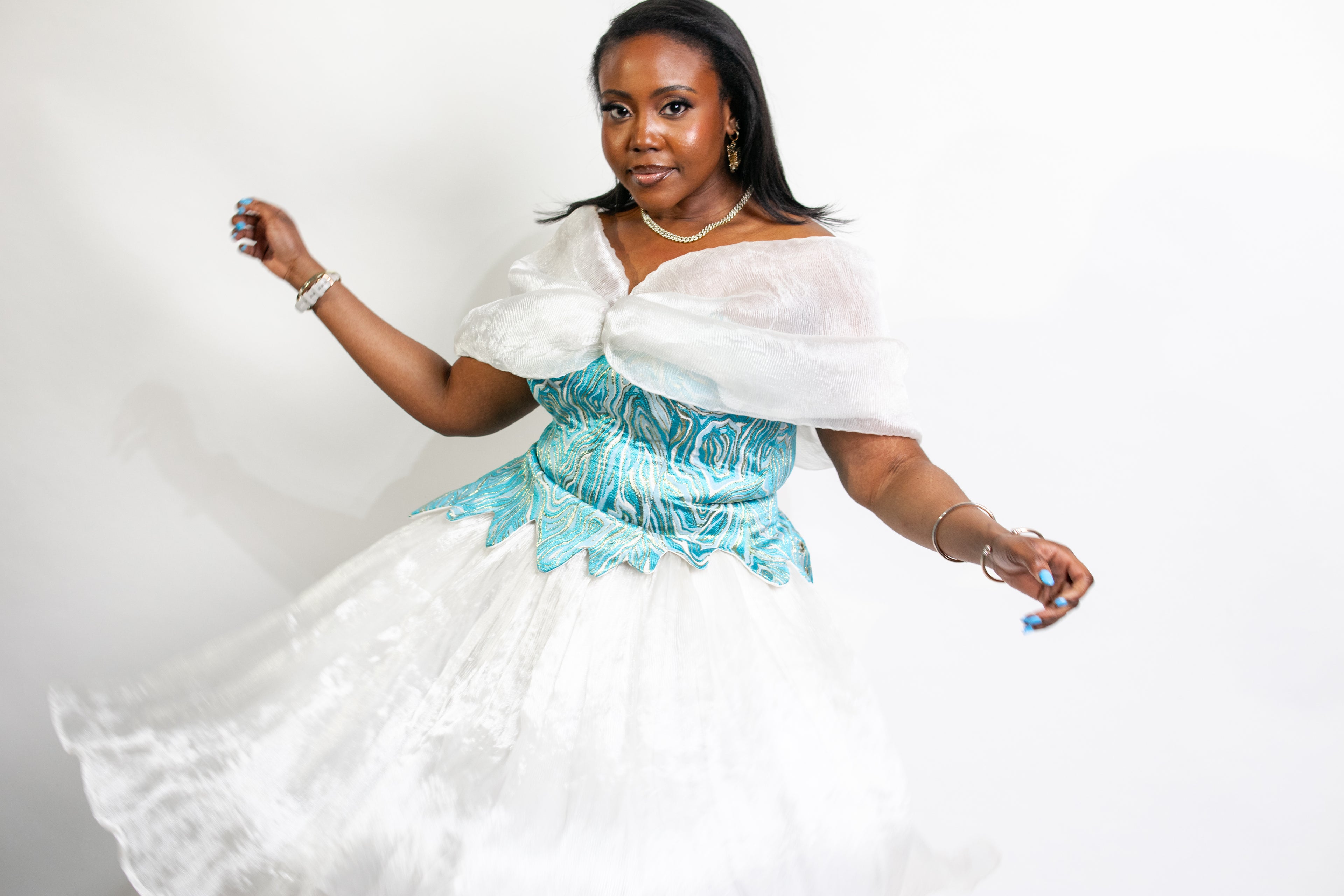 Tánímọ́lẹ̀ (Teal Corset Top)