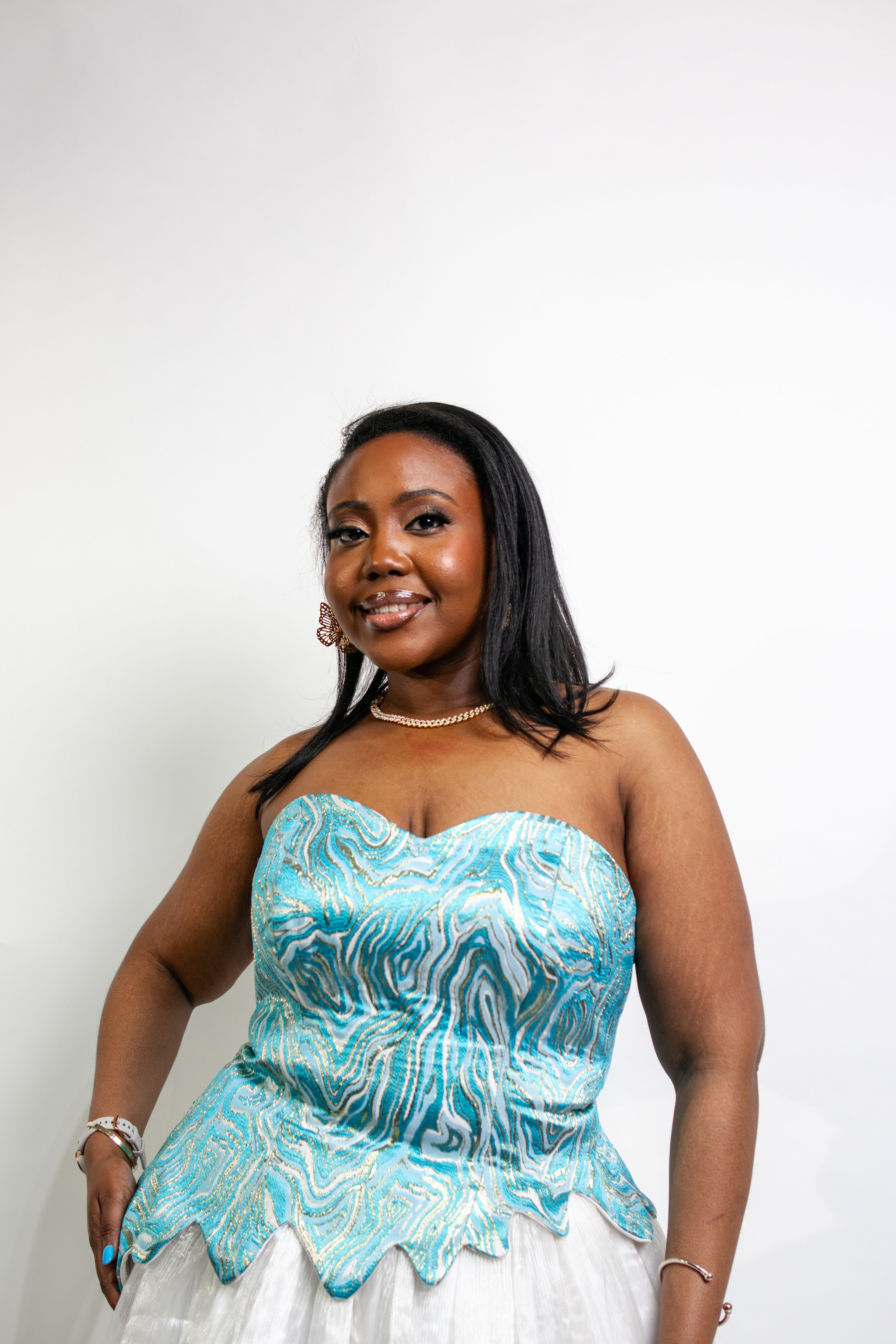 Tánímọ́lẹ̀ (Teal Corset Top)