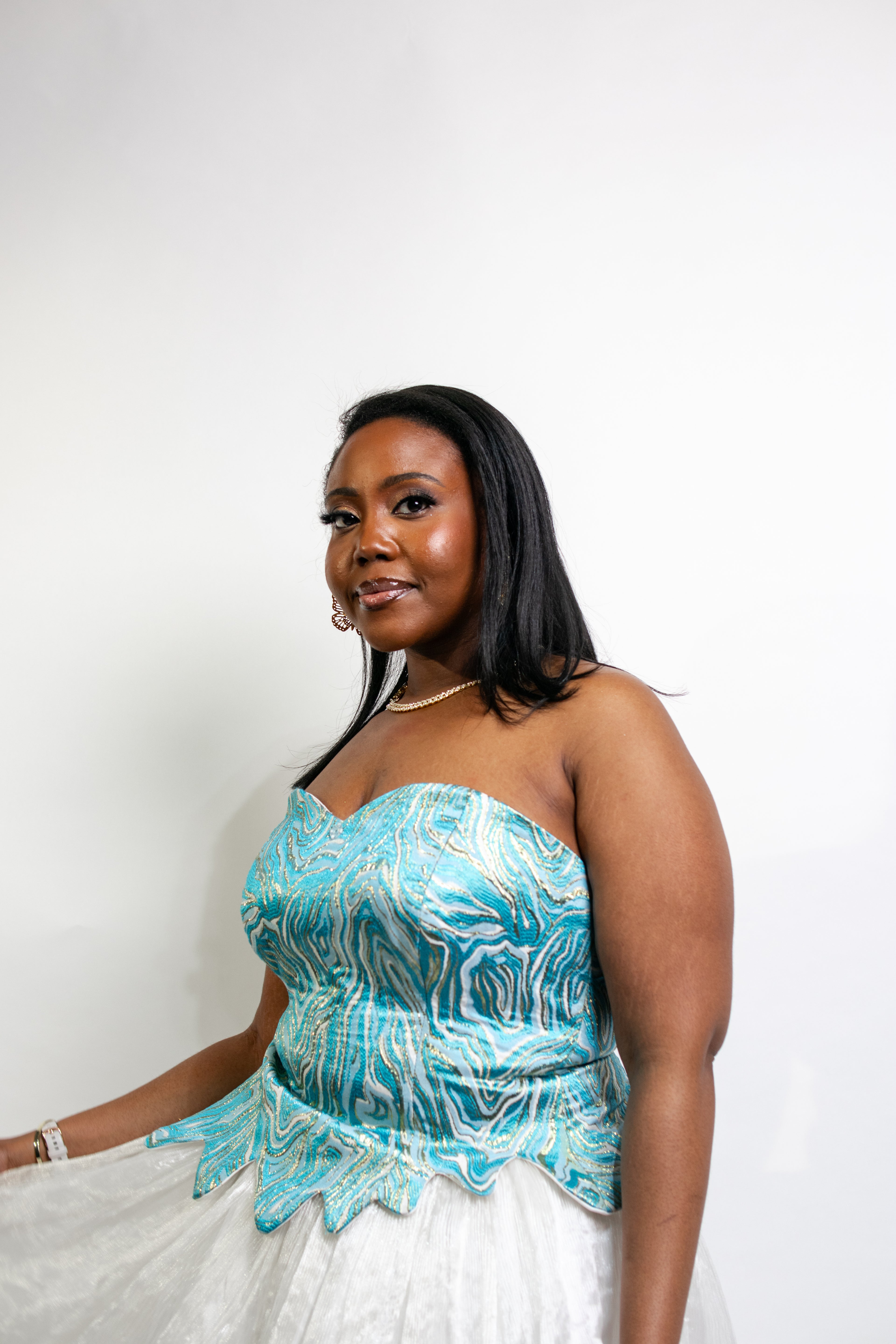 Tánímọ́lẹ̀ (Teal Corset Top)